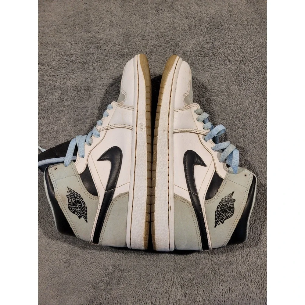 Nike Air Jordan 1 Mid SE Ice Blue White Black Sneakers Shoes Men's Size 8.5